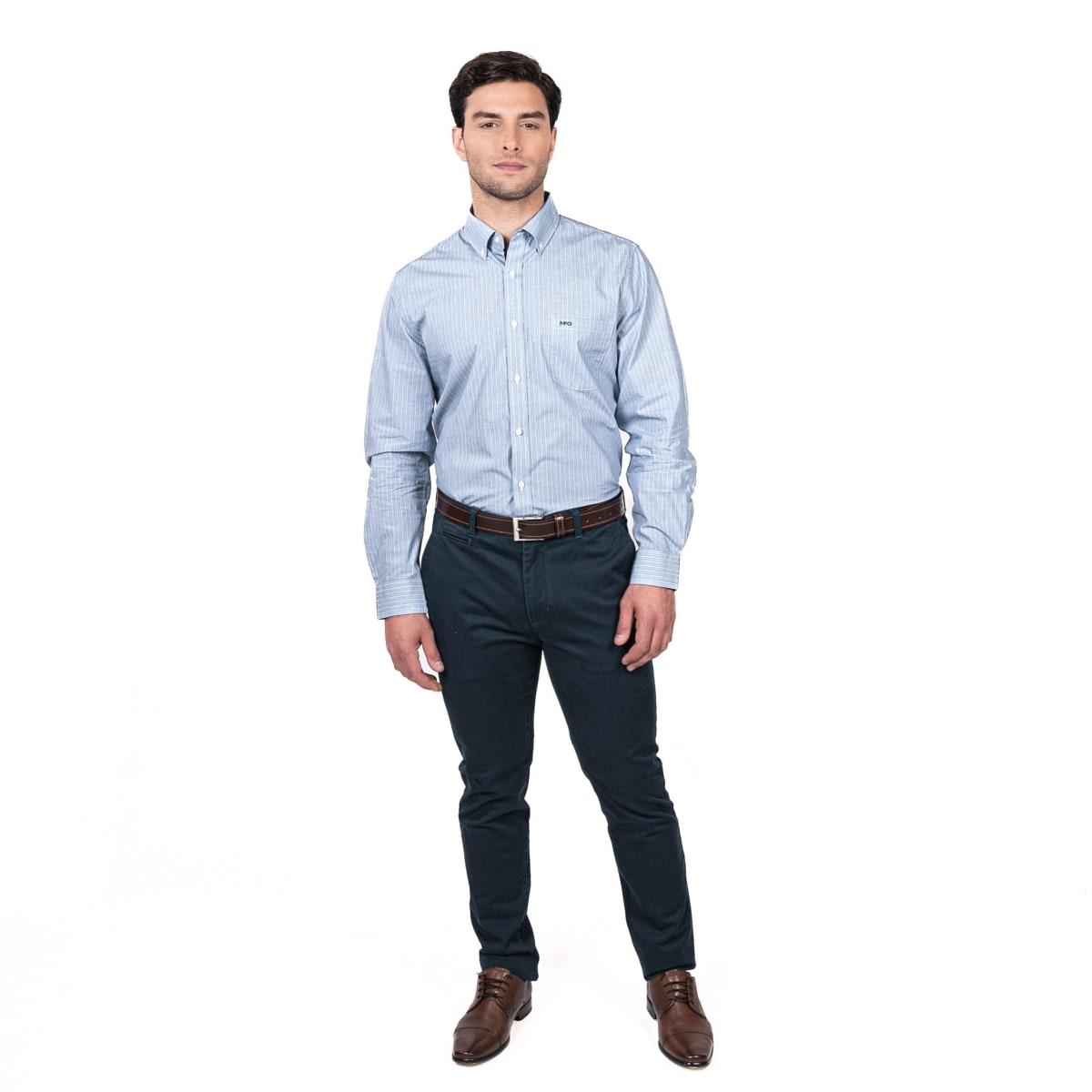 CAMISA MANGA LARGA LISTADA AZUL V5105N5774