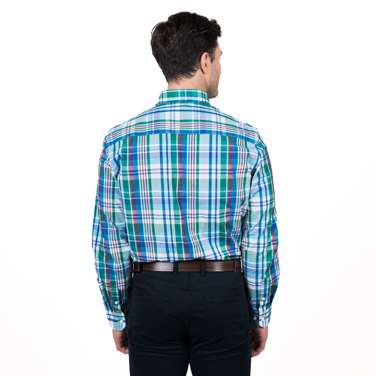 CAMISA MANGA LARGA ESCOCESA VERDE V5140N5072