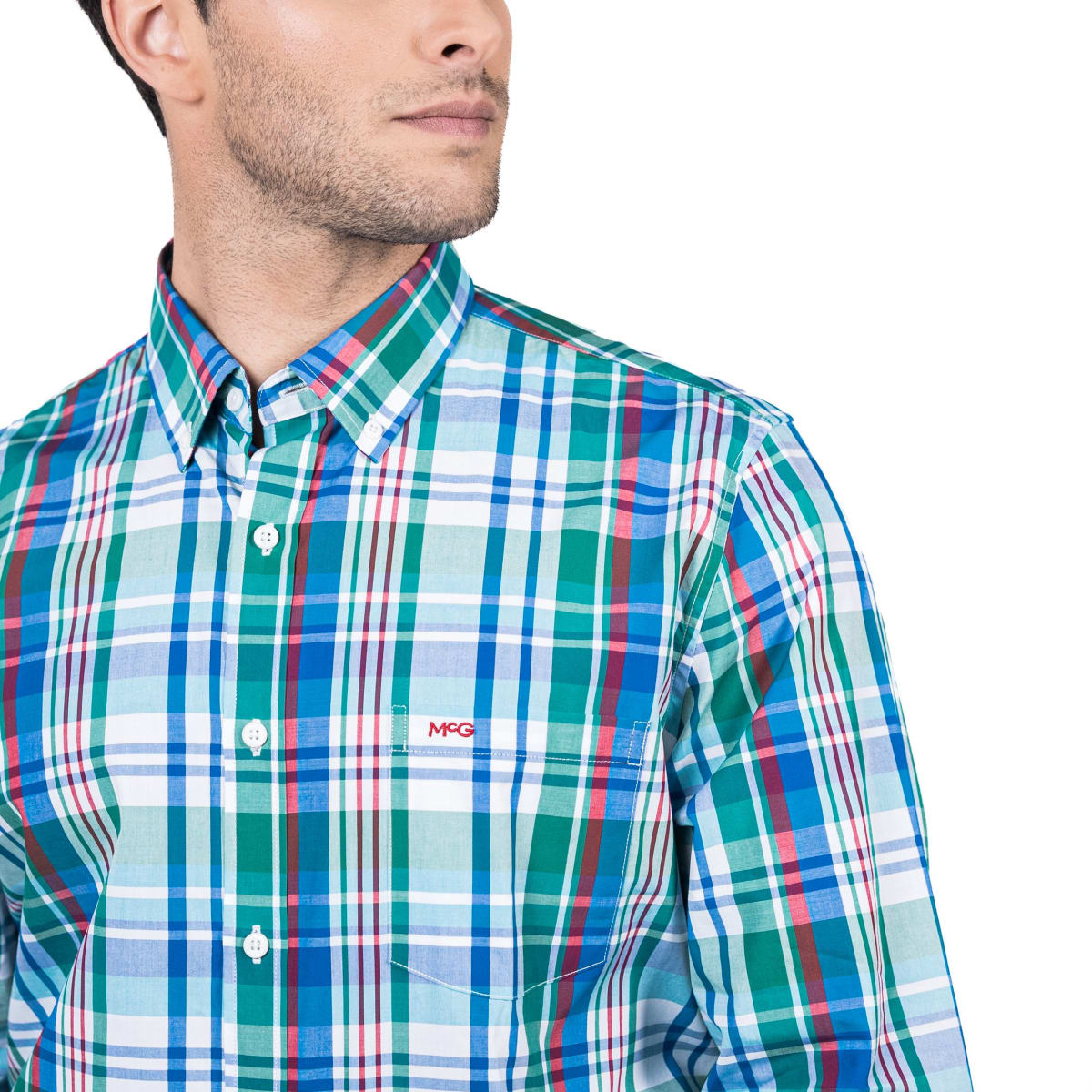CAMISA MANGA LARGA ESCOCESA VERDE V5140N5073