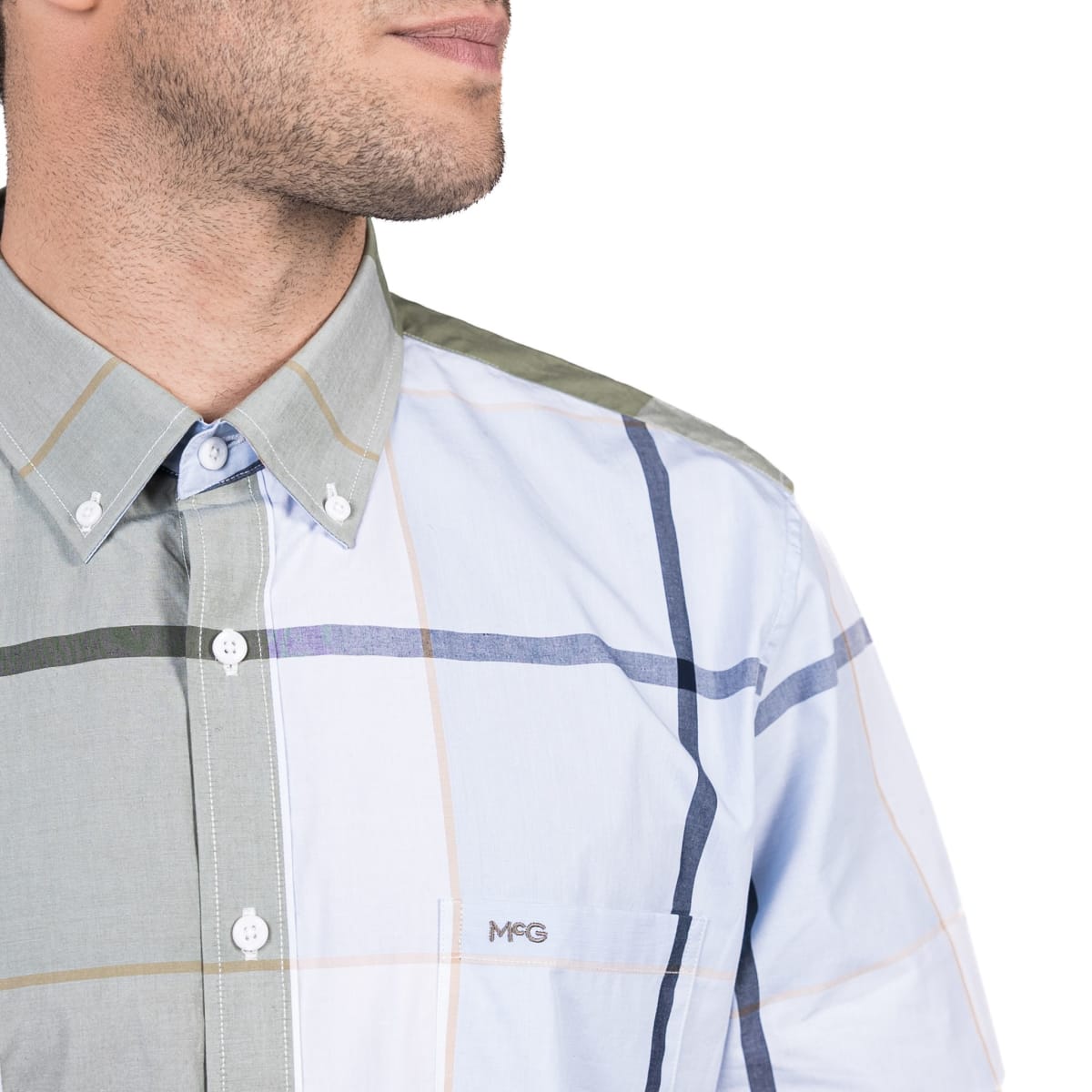 CAMISA MANGA LARGA ESCOCESA VERDE MUSGO V5140N5173
