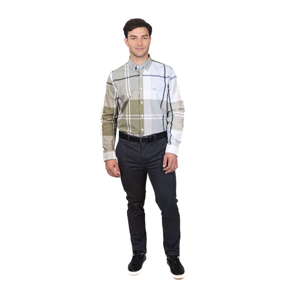 CAMISA MANGA LARGA ESCOCESA VERDE MUSGO V5140N5174