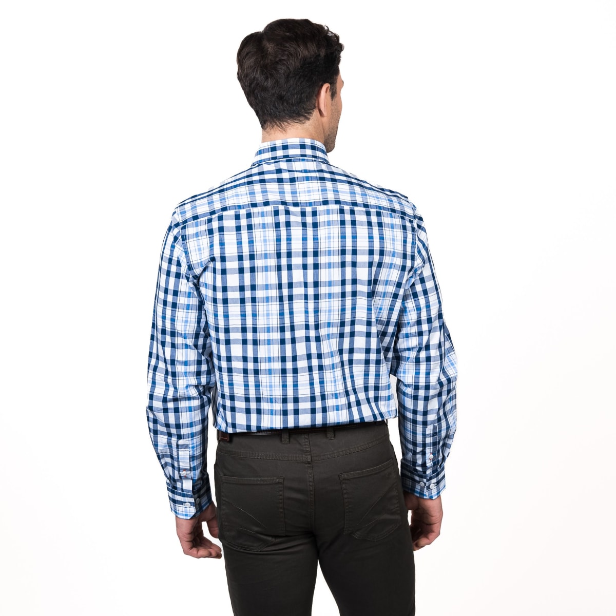 CAMISA MANGA LARGA ESCOCESA AZUL V5140N5702