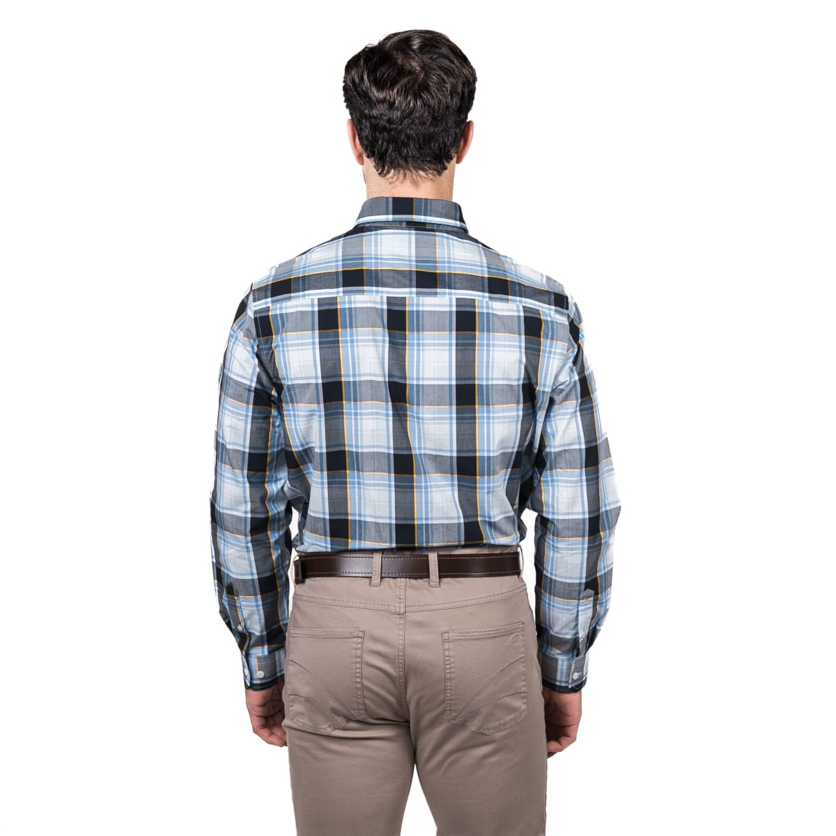 CAMISA MANGA LARGA ESCOCESA AZUL MARINO V5140N5822