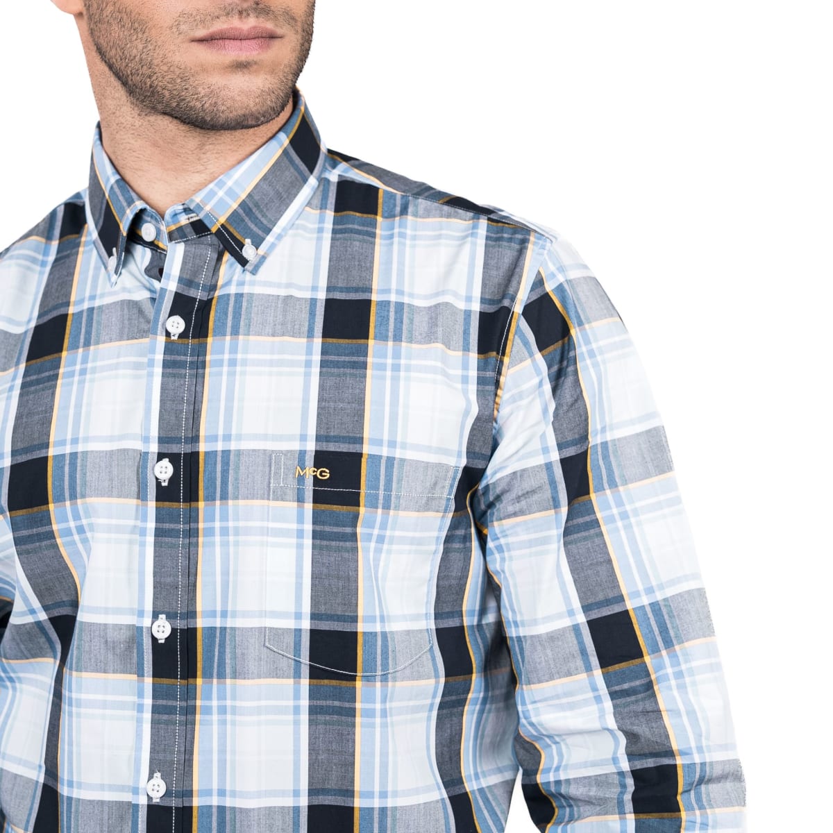 CAMISA MANGA LARGA ESCOCESA AZUL MARINO V5140N5823