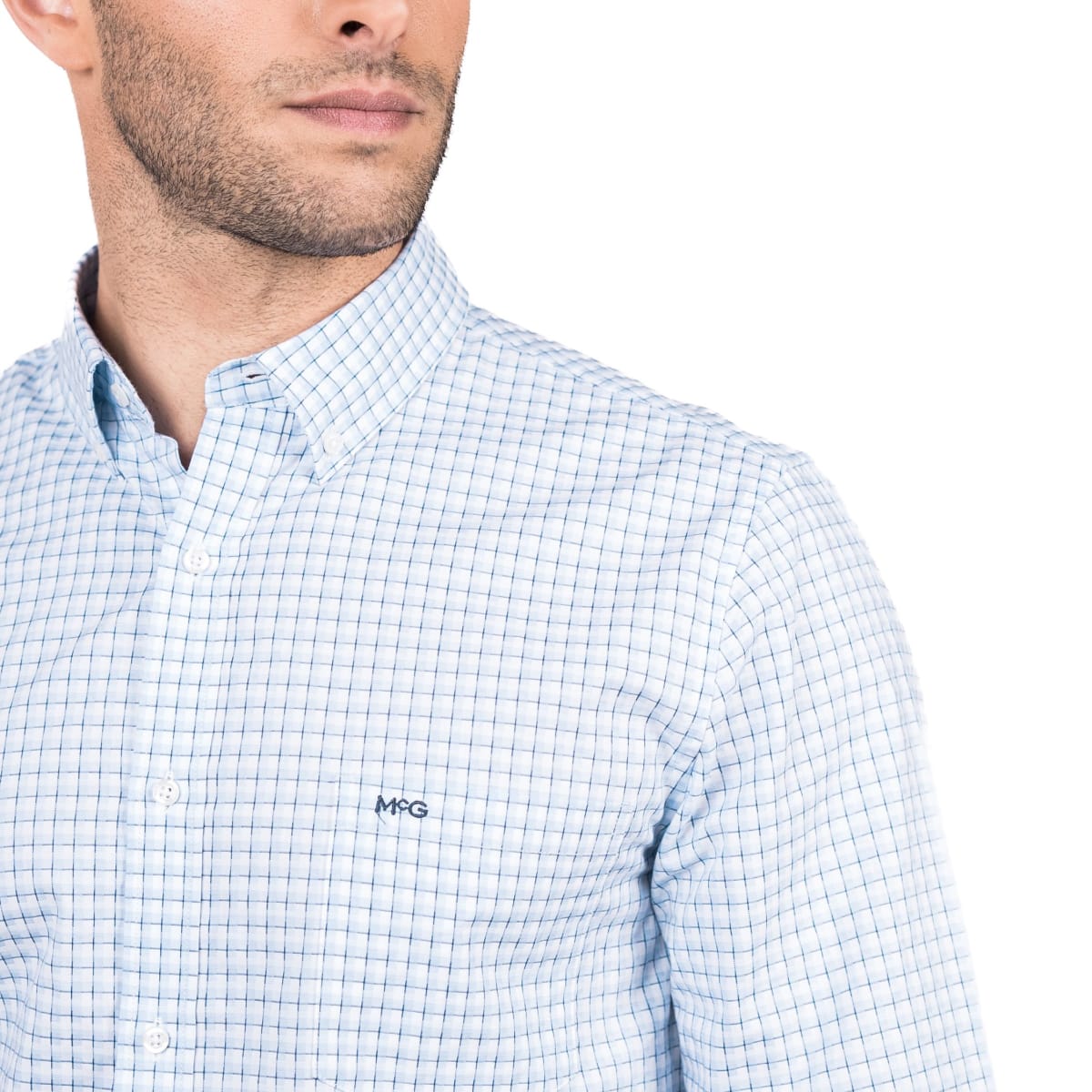 CAMISA MANGA LARGA A CUADROS AZUL V5205N5723
