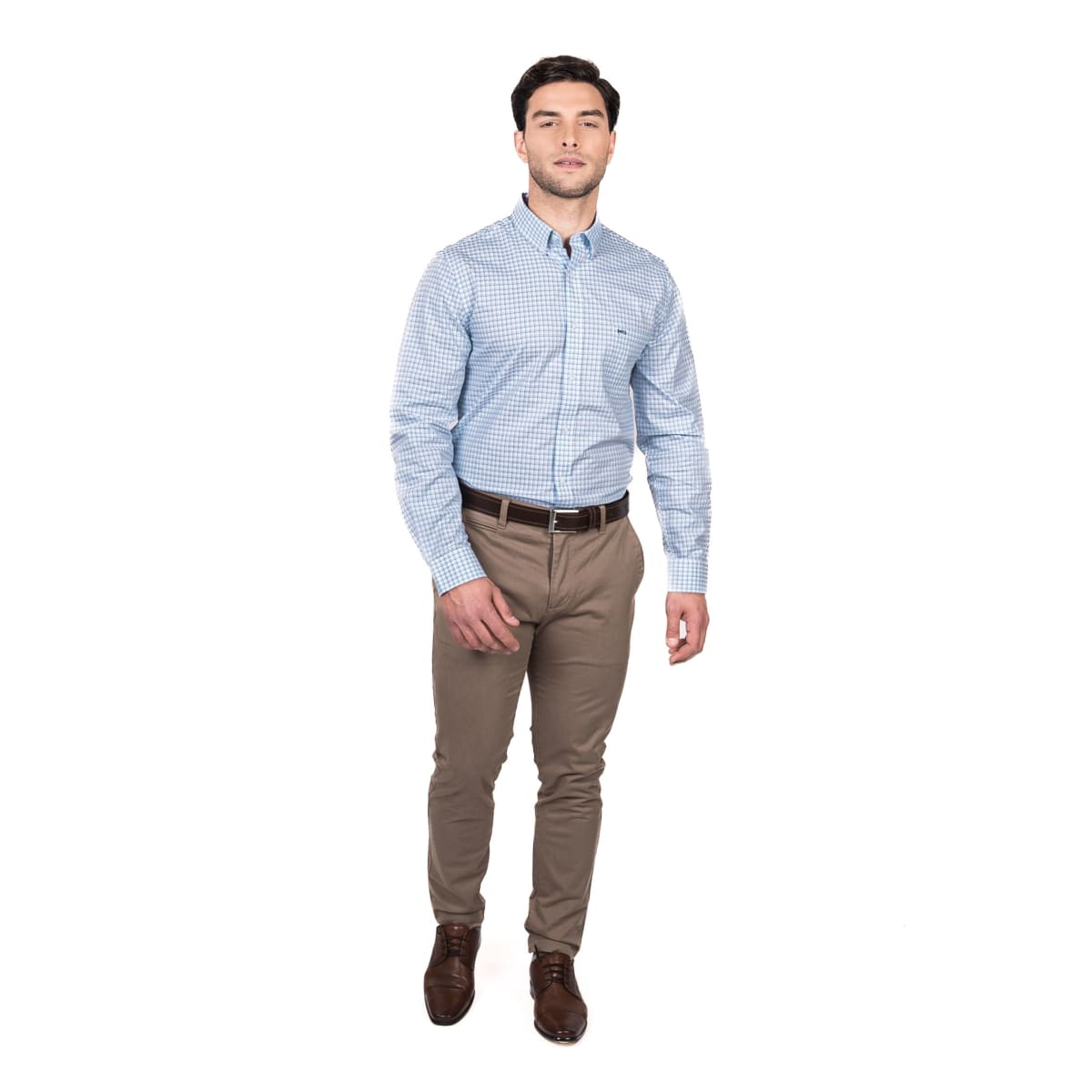 CAMISA MANGA LARGA A CUADROS AZUL V5205N5724