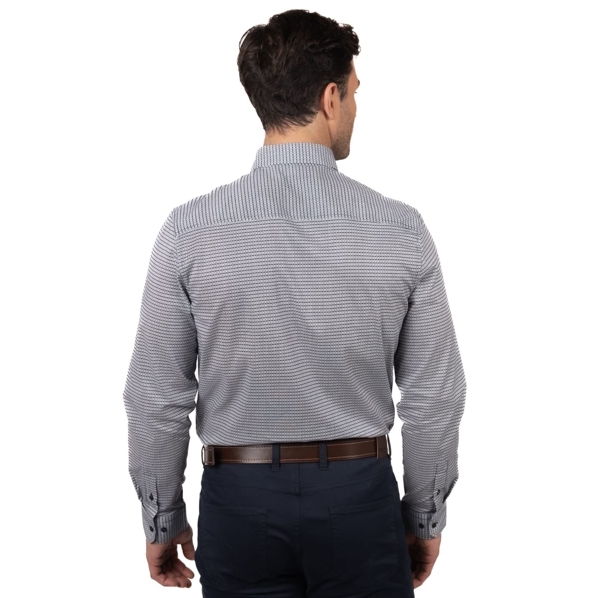 CAMISA MANGA LARGA ESTAMPADA AZUL MARINO V5301N5792