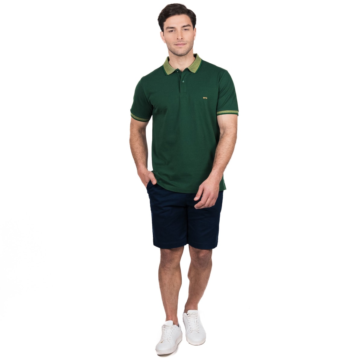 POLERA POLO MANGA CORTA HOMBRE PIQUÉ VERDE V5010N0124