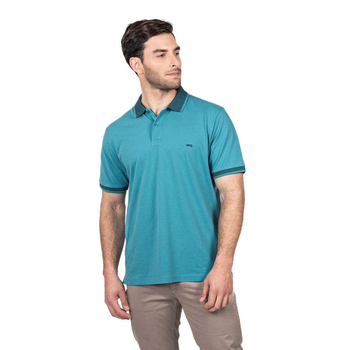 POLERA POLO MANGA CORTA HOMBRE PIQUÉ CELESTE V5010N0721