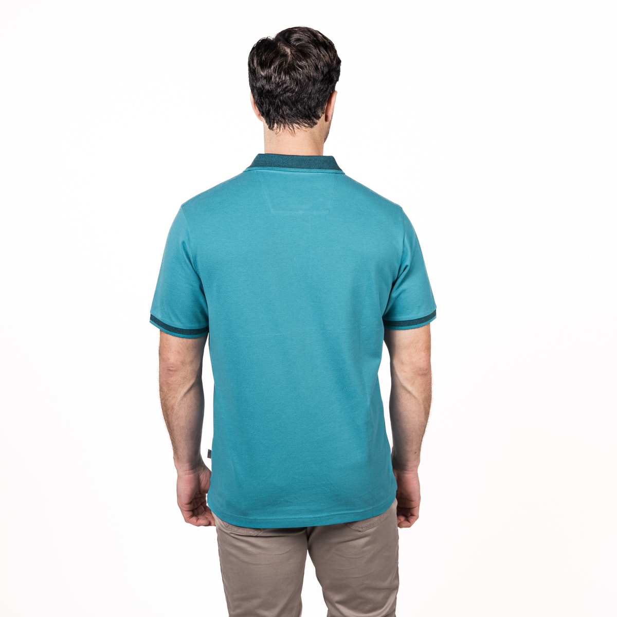 POLERA POLO MANGA CORTA HOMBRE PIQUÉ CELESTE V5010N0722