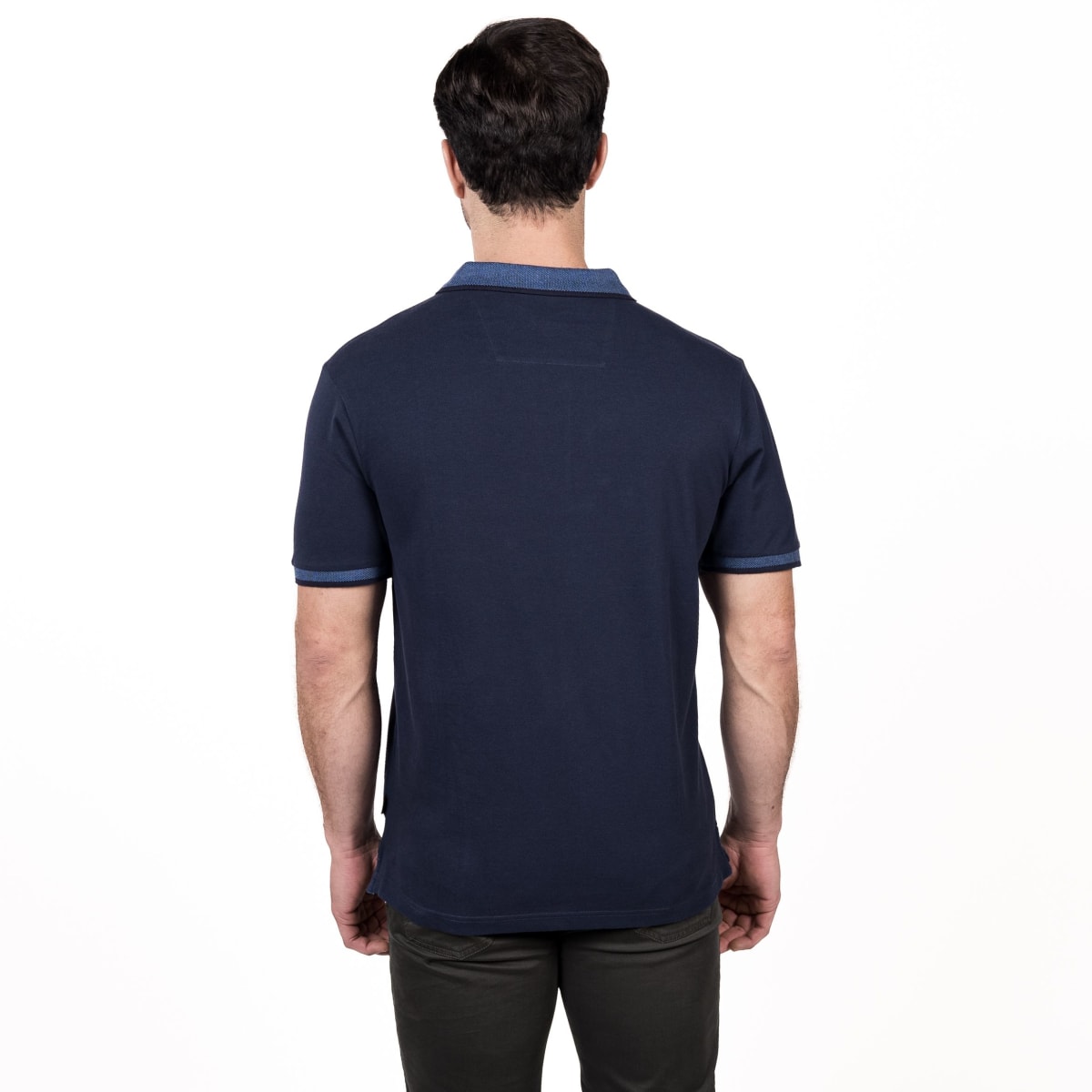 POLERA POLO MANGA CORTA HOMBRE PIQUÉ AZUL V5010N0772