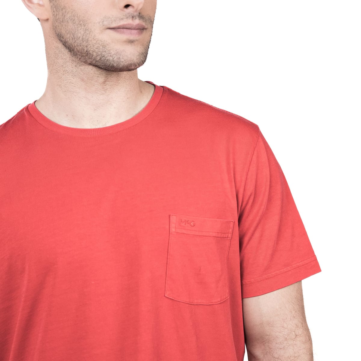 POLERA MANGA CORTA HOMBRE CUELLO REDONDO ROJA V5112N0543