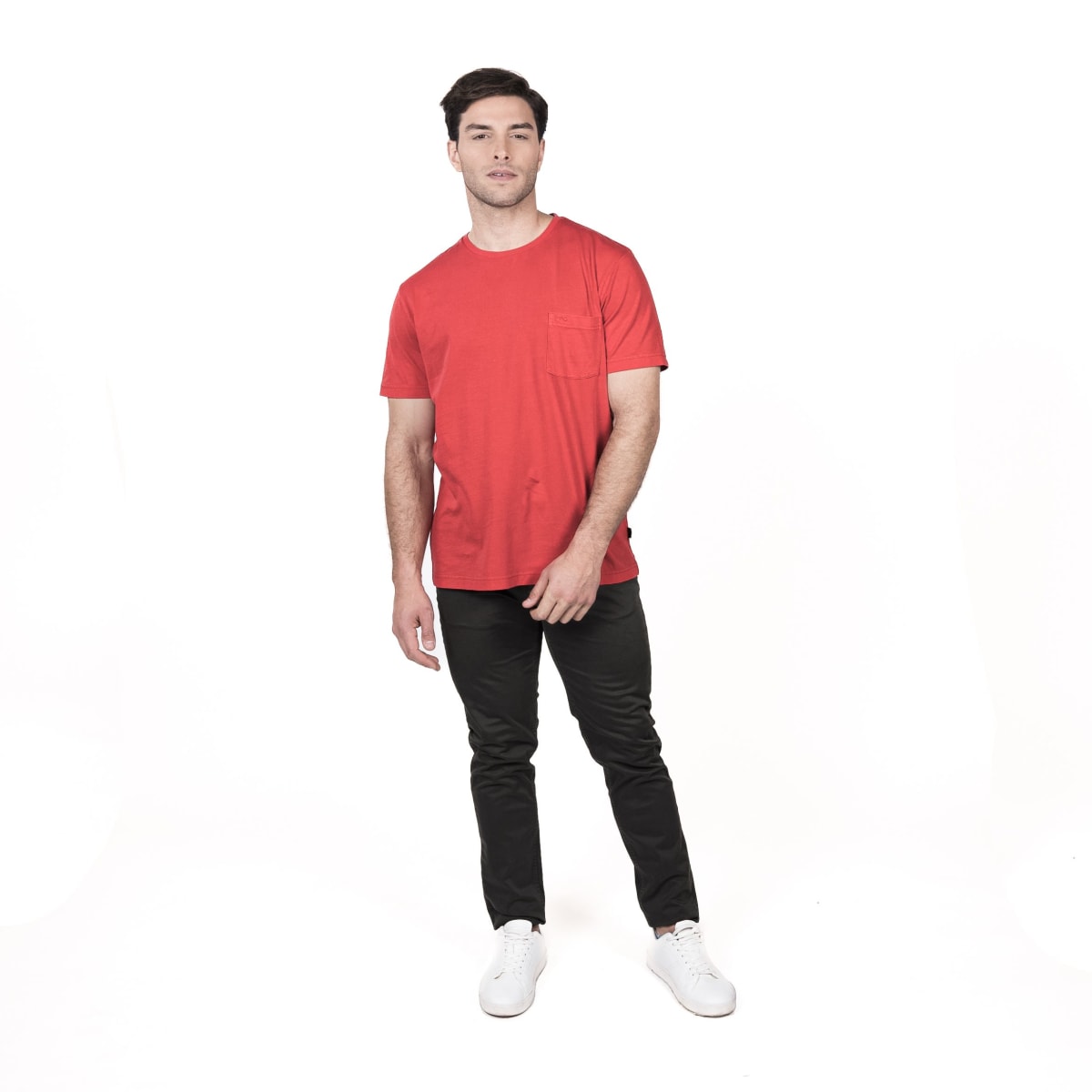 POLERA MANGA CORTA HOMBRE CUELLO REDONDO ROJA V5112N0544