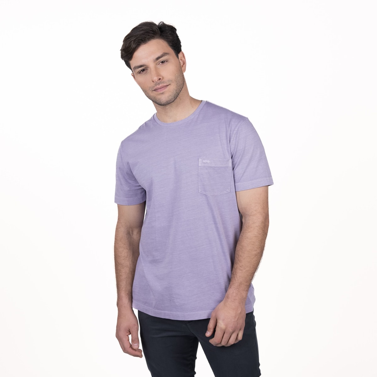 POLERA MANGA CORTA HOMBRE CUELLO REDONDO LILA V5112N0601