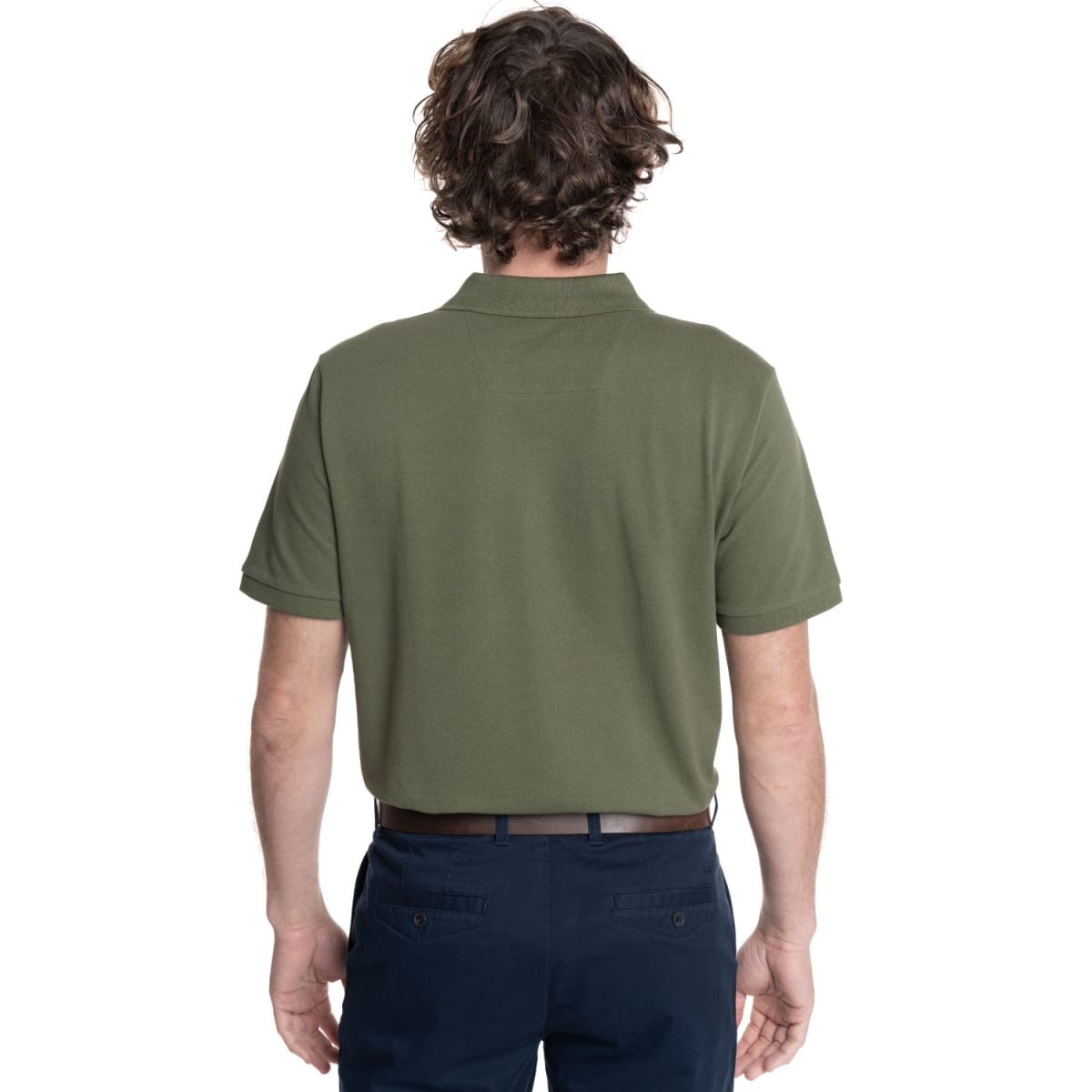 POLERA PIQUE LISA HOMBRE VERDE MUSGO V6000N0172
