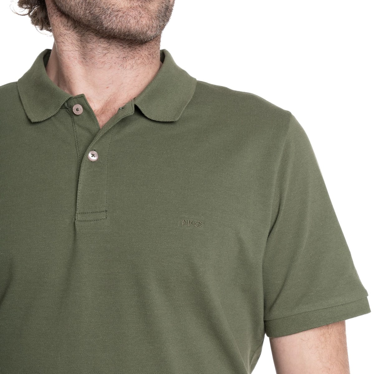 POLERA PIQUE LISA HOMBRE VERDE MUSGO V6000N0173