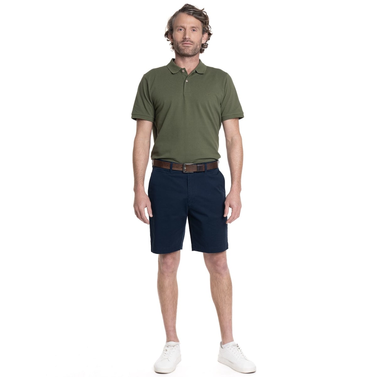 POLERA PIQUE LISA HOMBRE VERDE MUSGO V6000N0174