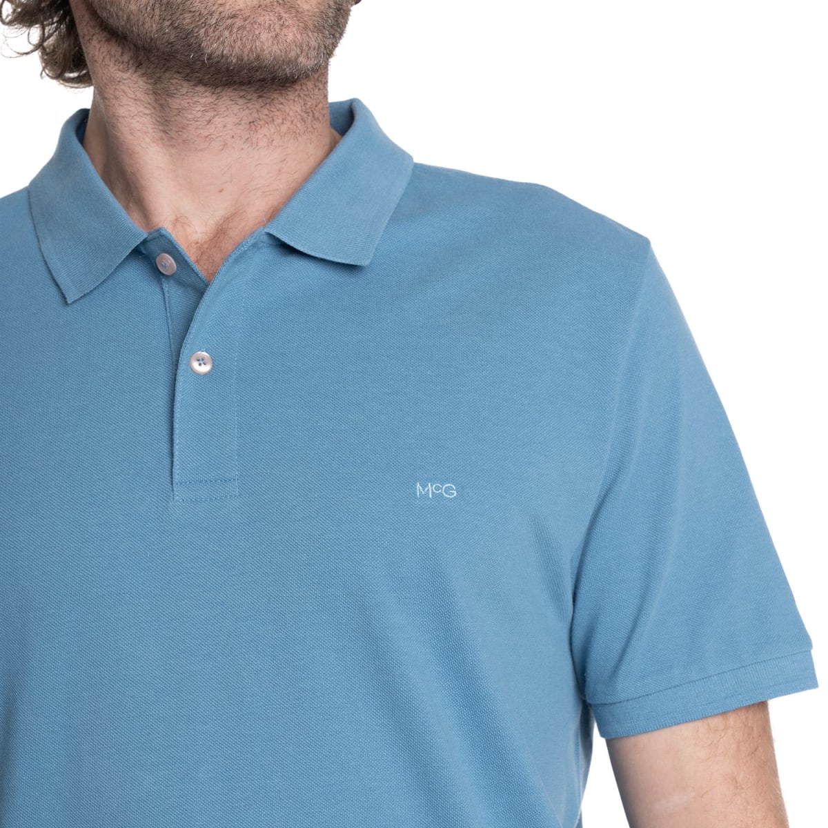 POLERA PIQUE LISA HOMBRE AZUL V6000N0743