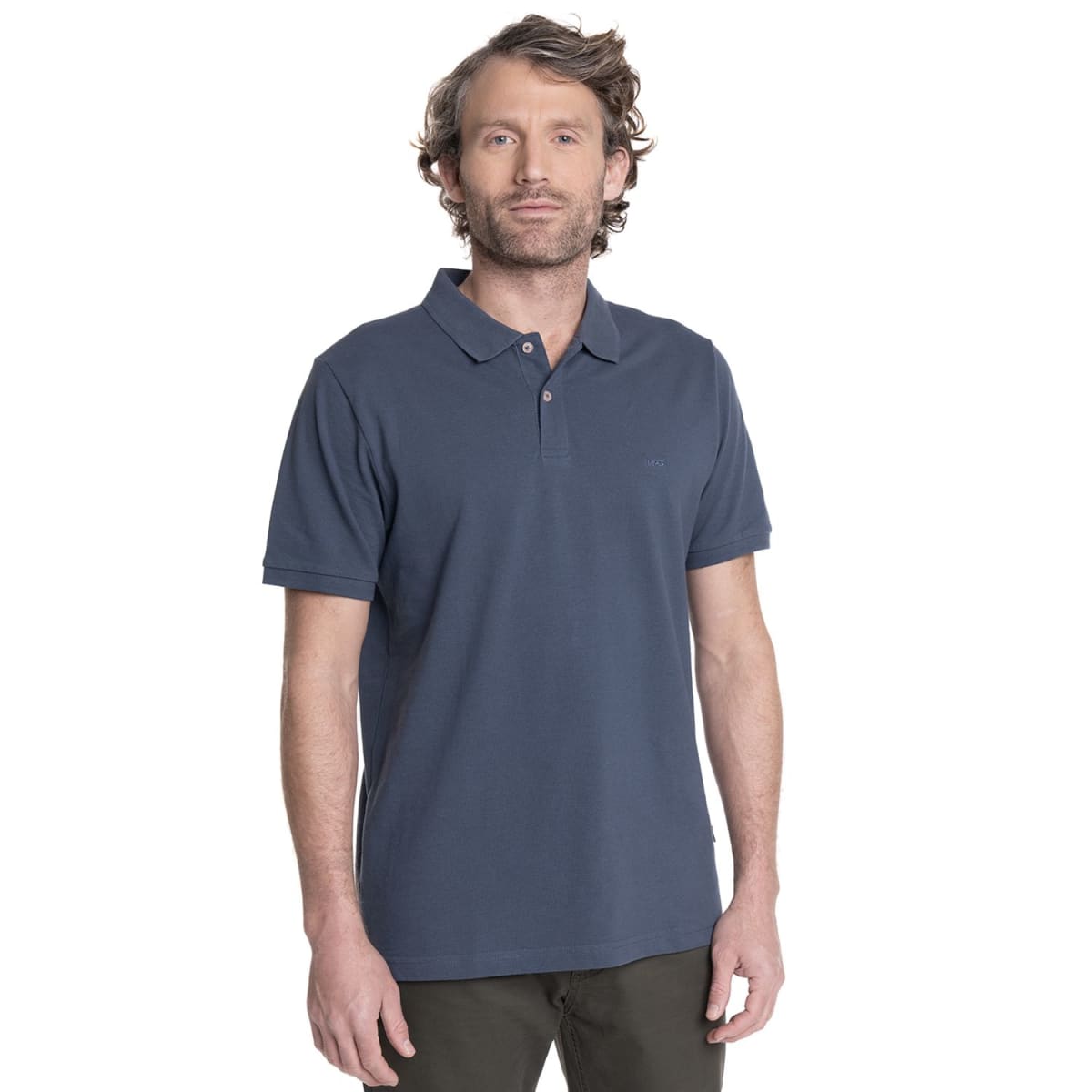 POLERA PIQUE LISA HOMBRE AZUL MARINO V6000N0791