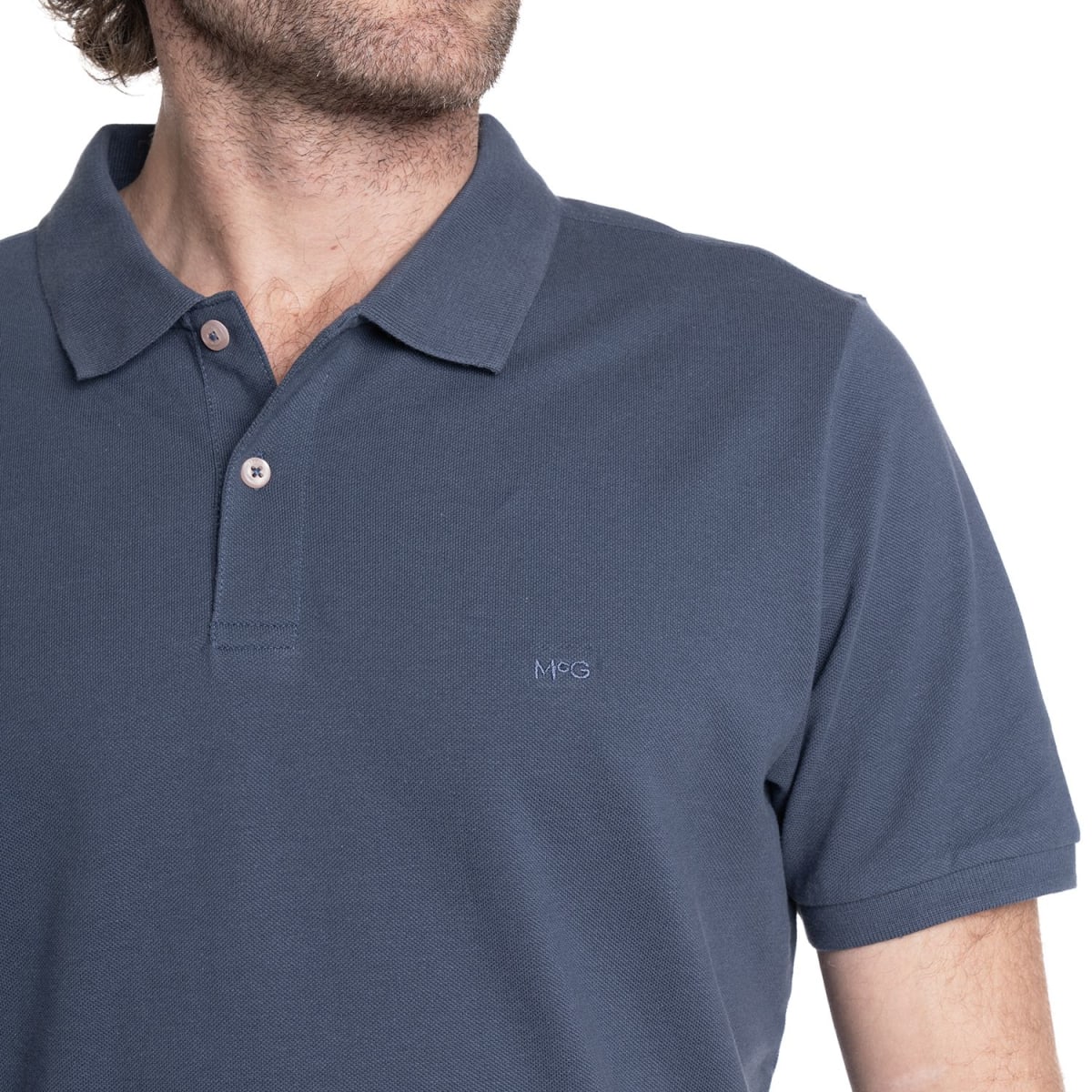 POLERA PIQUE LISA HOMBRE AZUL MARINO V6000N0793