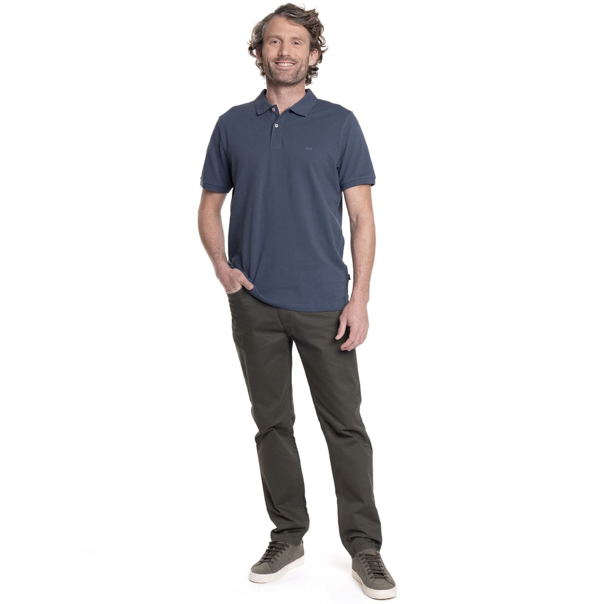 POLERA PIQUE LISA HOMBRE AZUL MARINO V6000N0794