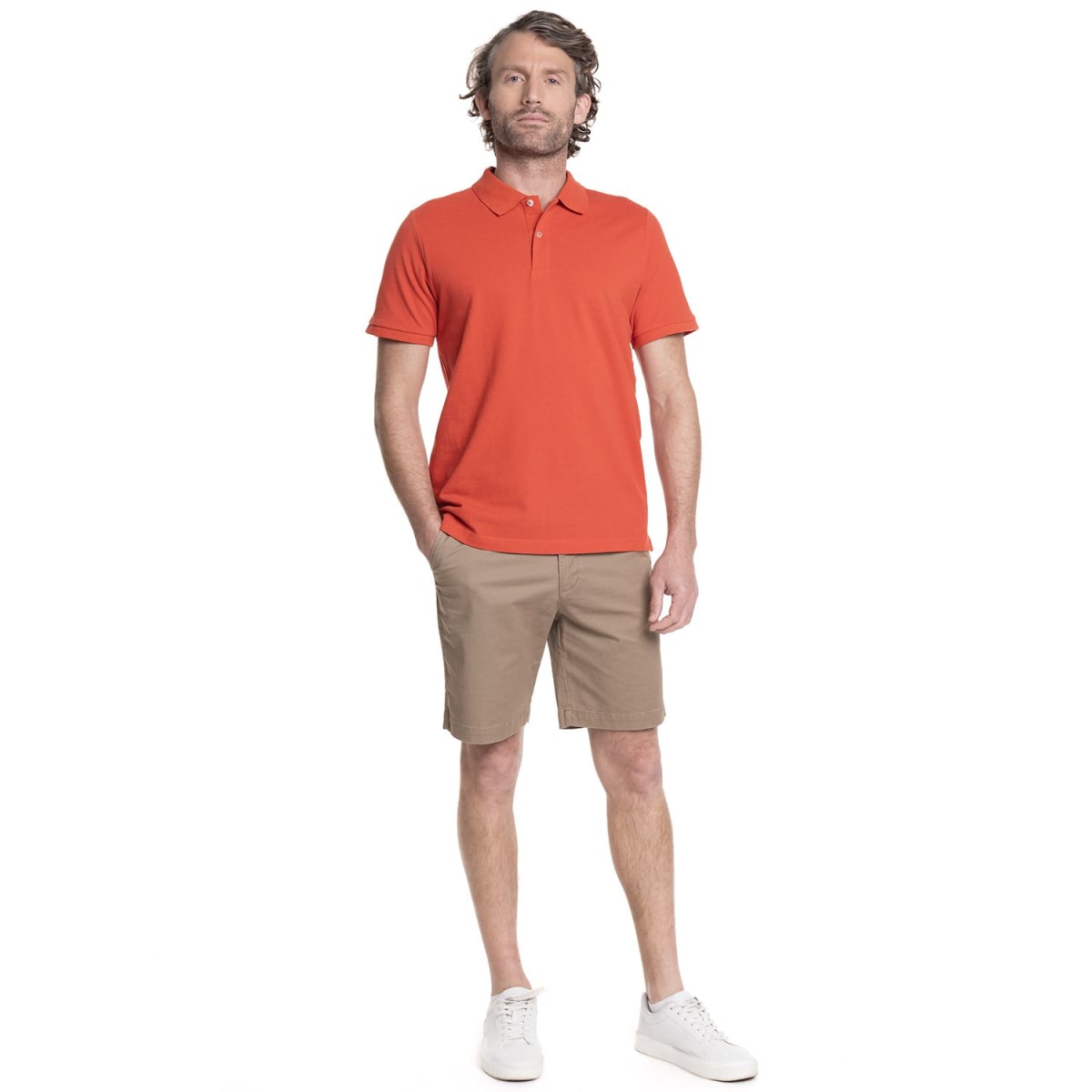 POLERA PIQUE LISA HOMBRE CORAL V6000N0984