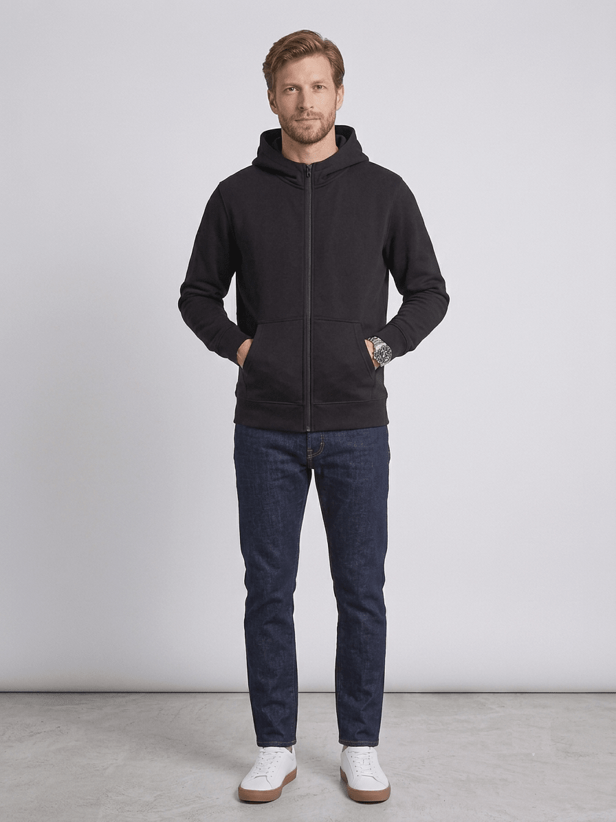 POLERON FULL ZIP TERMICO NEGRO LI004N0093
