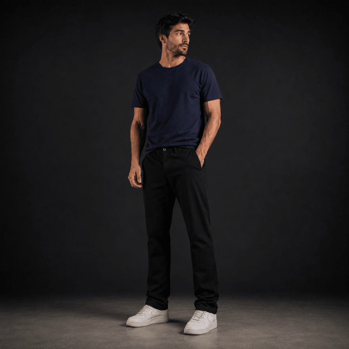 PANTALON CHINO NEGRO I6000N0093