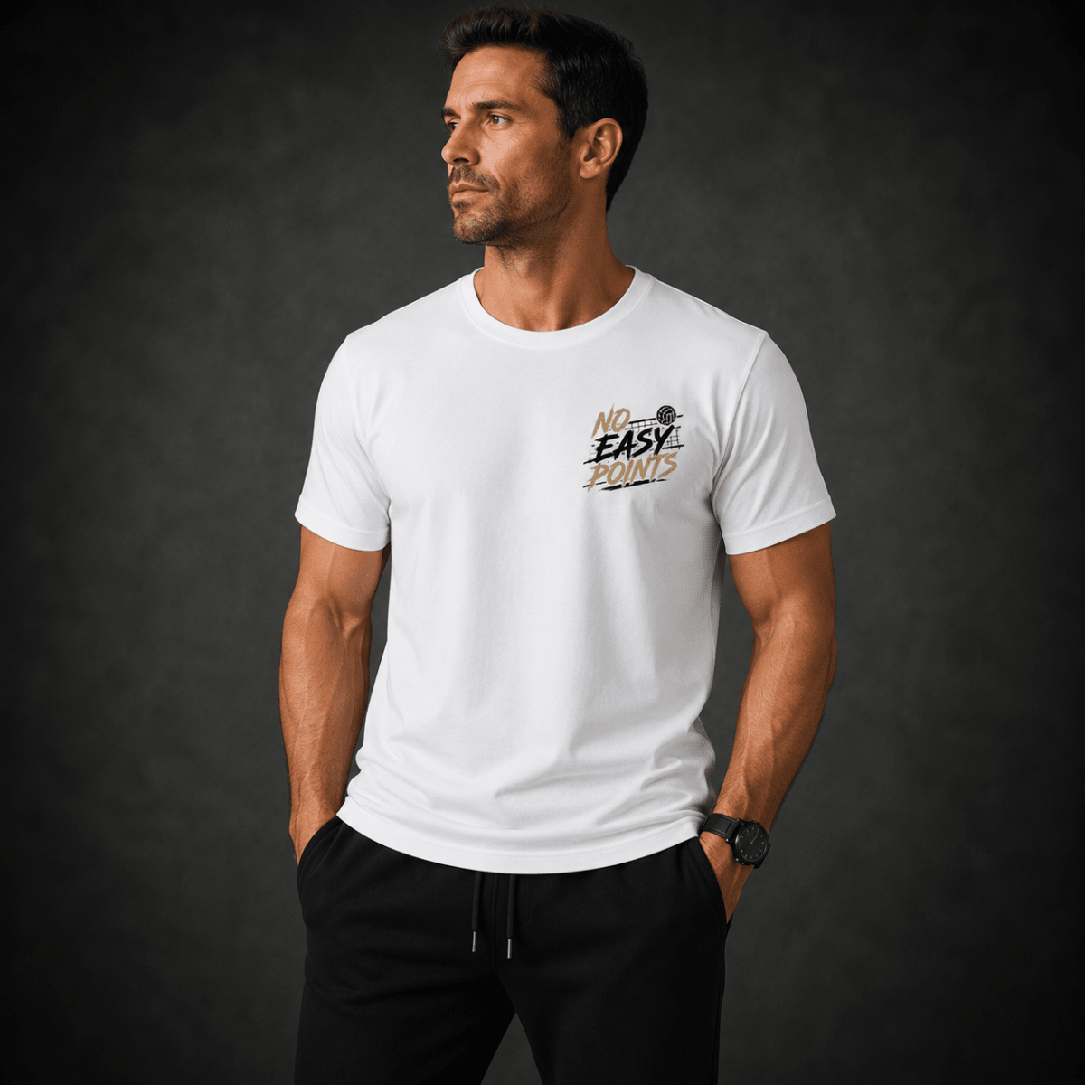 POLERA MANGA CORTA ESTAMPADA NO EASY POINT BLANCA V7001N0013