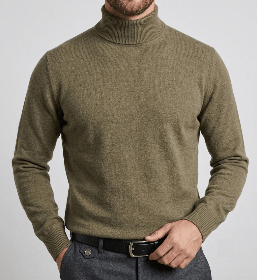 SWEATER CUELLO TORTUGA 100% ALGODON OLIVA I6000N0951