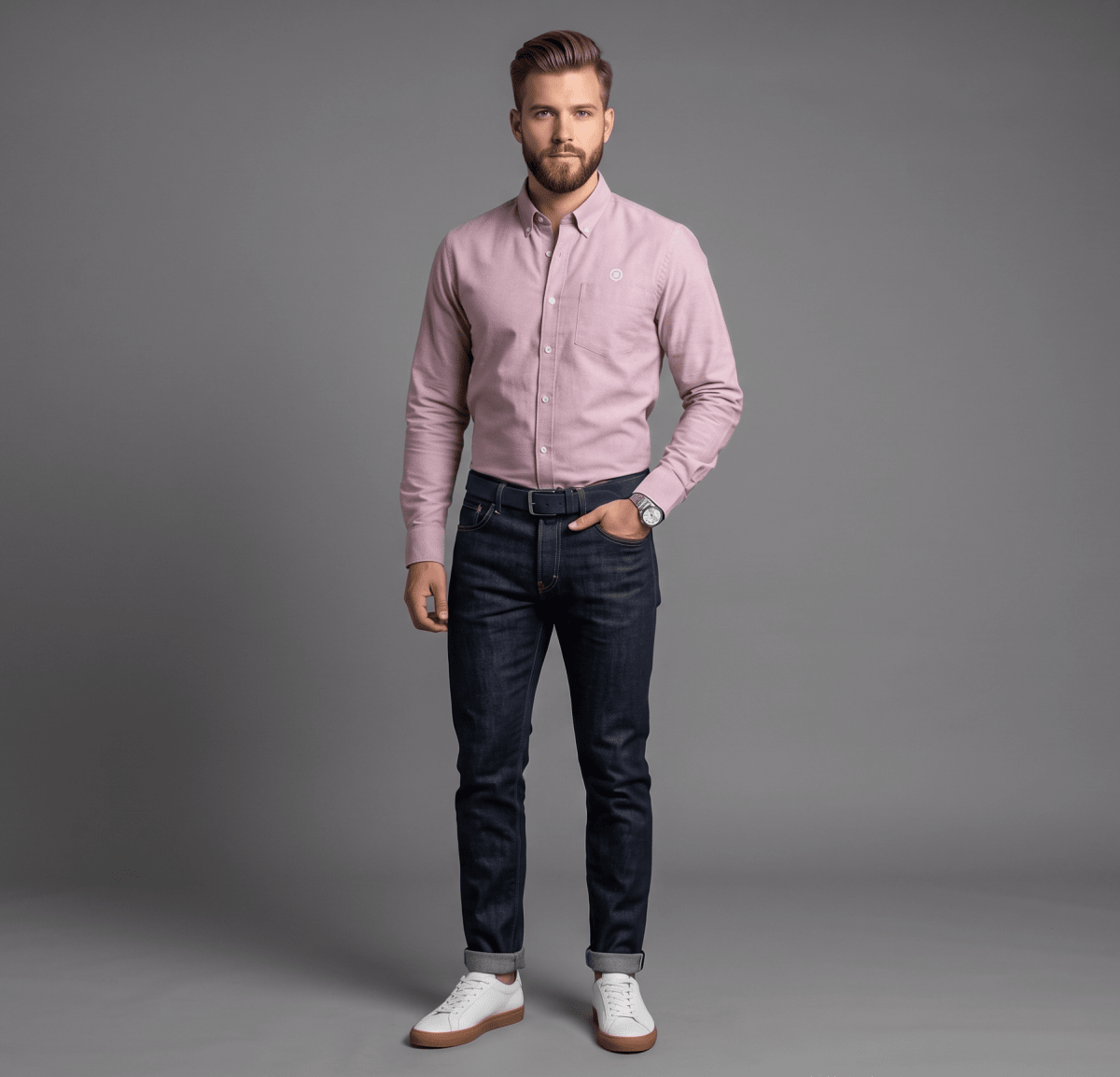 CAMISA OXFORD OPOSTO BURDEO I6001N0561