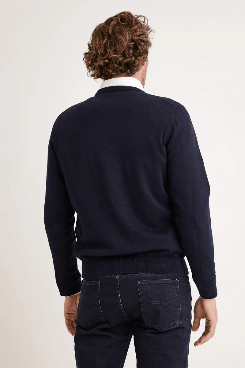 SWEATER HOMBRE ALGODÓN SLIM LISO PHELPS AZUL MARINO V6000N0792