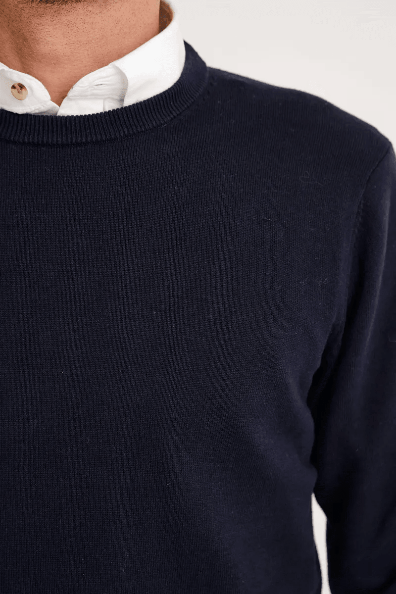 SWEATER HOMBRE ALGODÓN SLIM LISO PHELPS AZUL MARINO V6000N0793