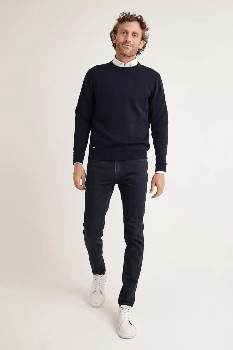 SWEATER HOMBRE ALGODÓN SLIM LISO PHELPS AZUL MARINO V6000N0794