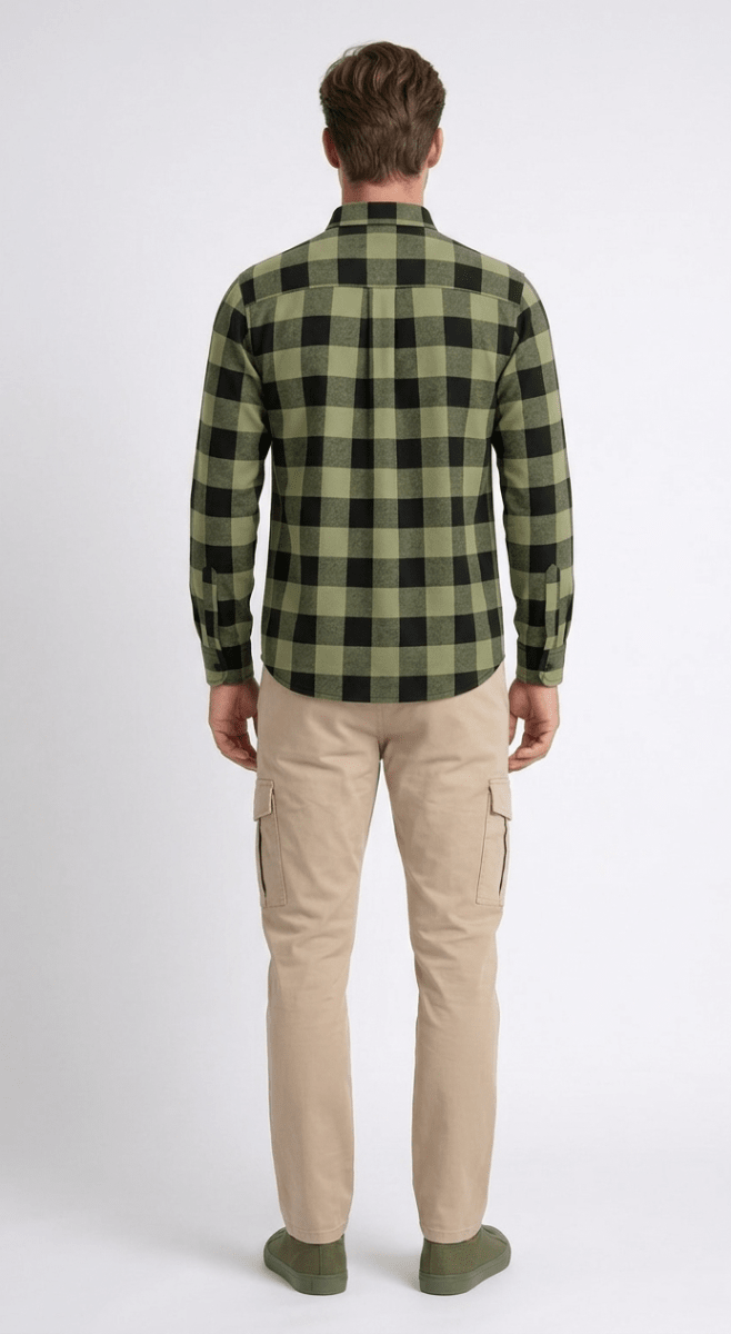 CAMISA MANGA LARGA LEÑADORA VERDE OLIVA I6000N0132