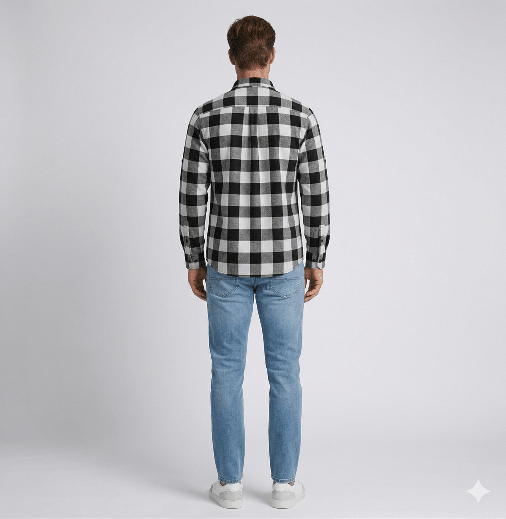 CAMISA MANGA LARGA LEÑADORA GRIS I6000N0032