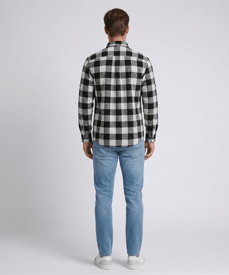 CAMISA MANGA LARGA LEÑADORA GRIS I6000N0032