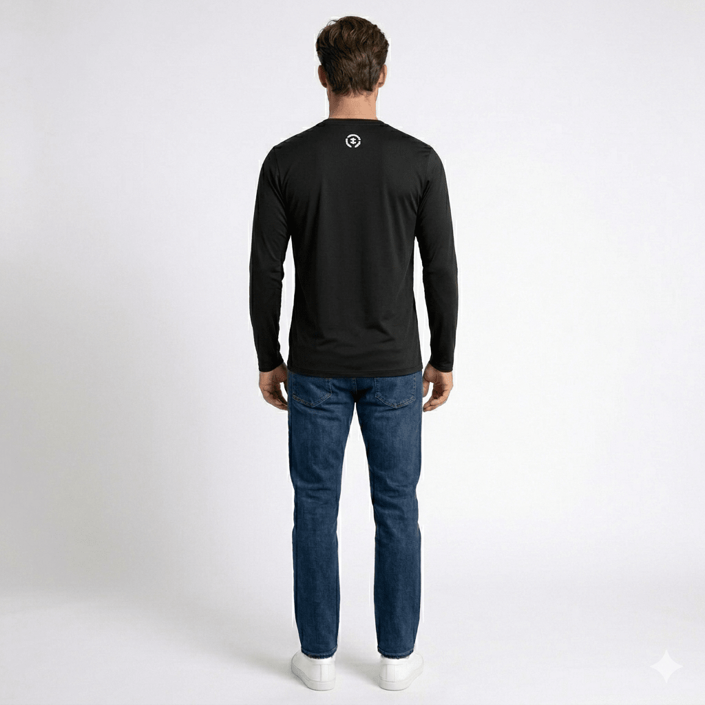 POLERA MANGA LARGA ESTAMPADA NEGRO - BASKETBALL I6000N0092