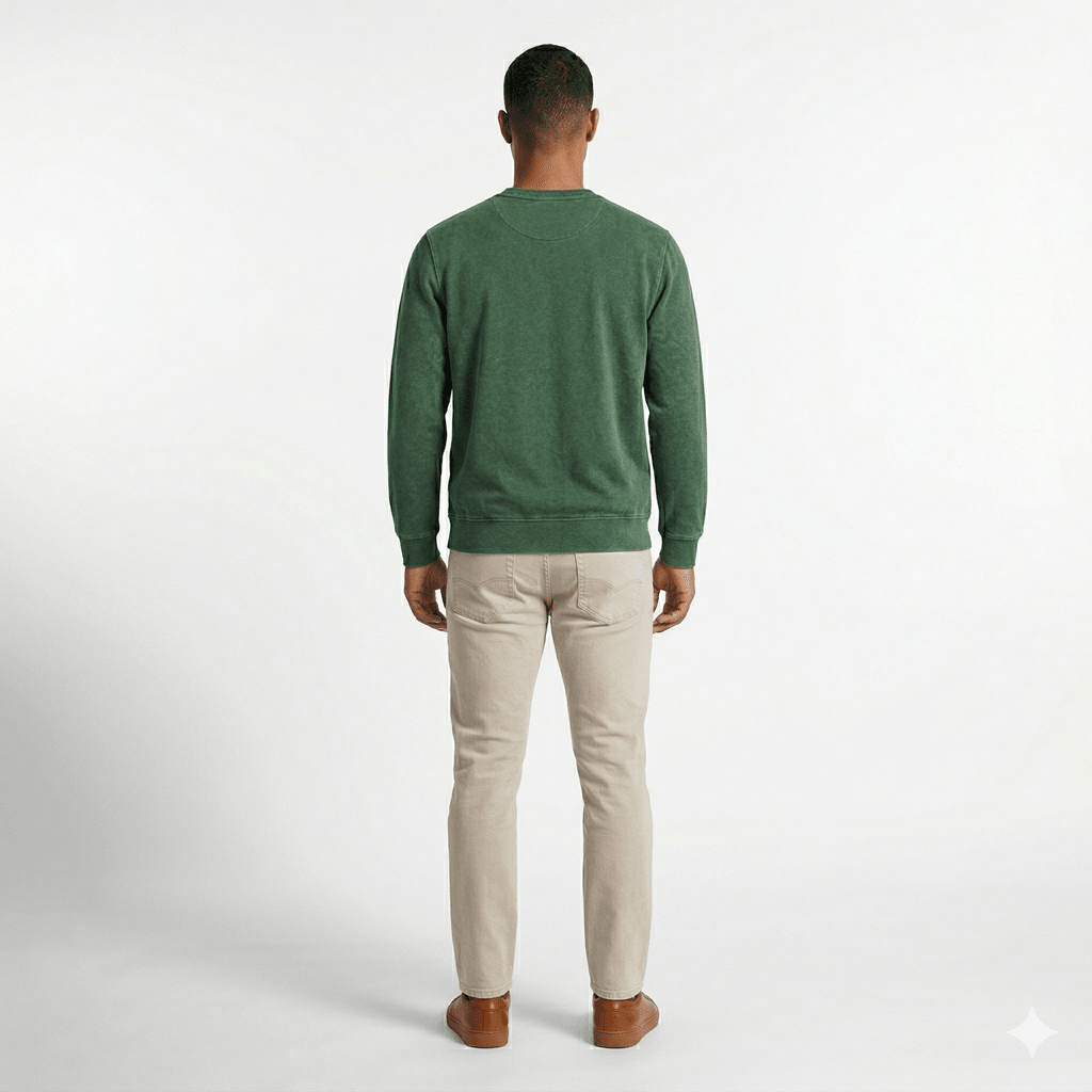 POLERON ACID WASH HOMBRE VERDE I6000N0133