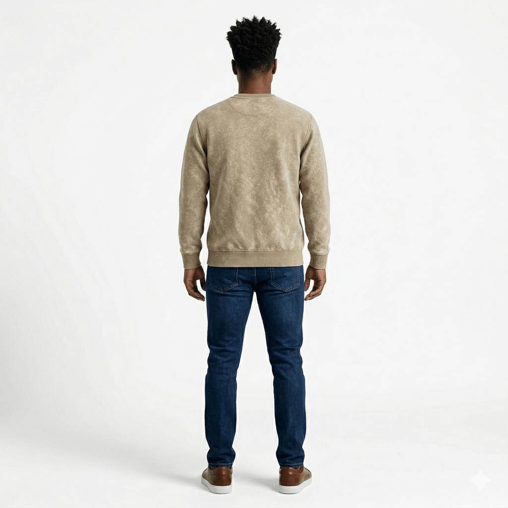 POLERON ACID WASH HOMBRE BEIGE I6000N0353