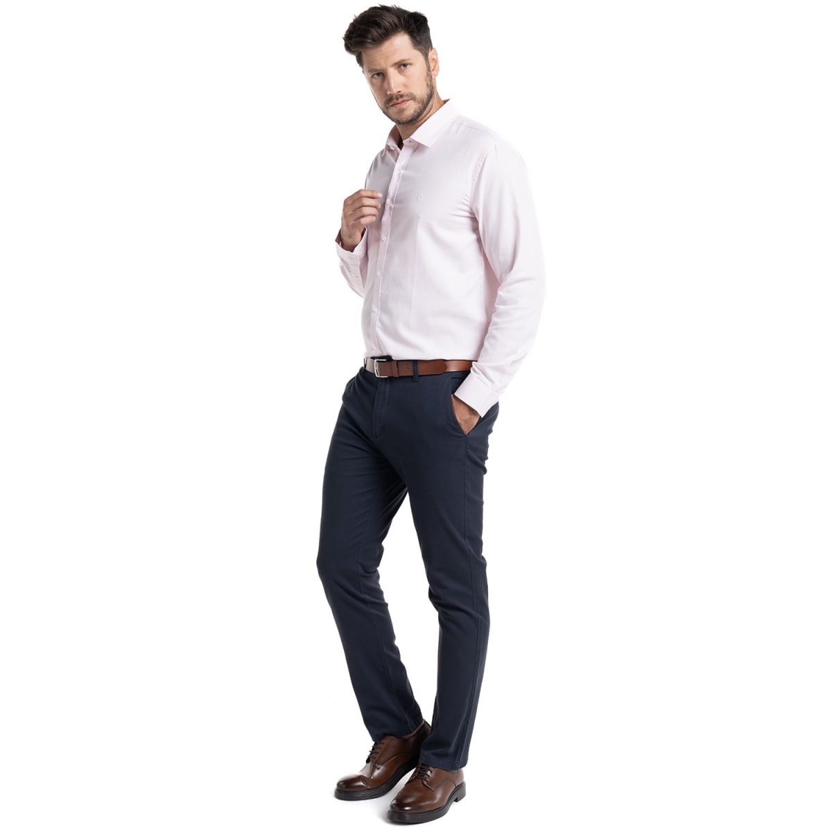 CAMISA JACQUARD PARA HOMBRE ROSADO I5020N5504