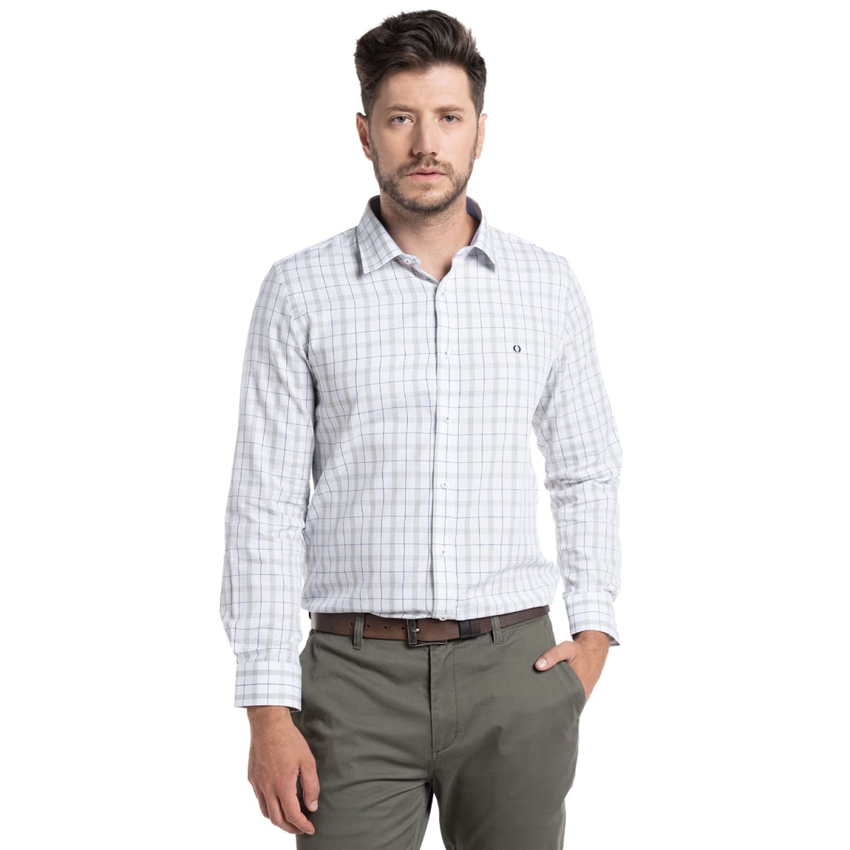 CAMISA A CUADROS PARA HOMBRE BLANCO I5053N5011