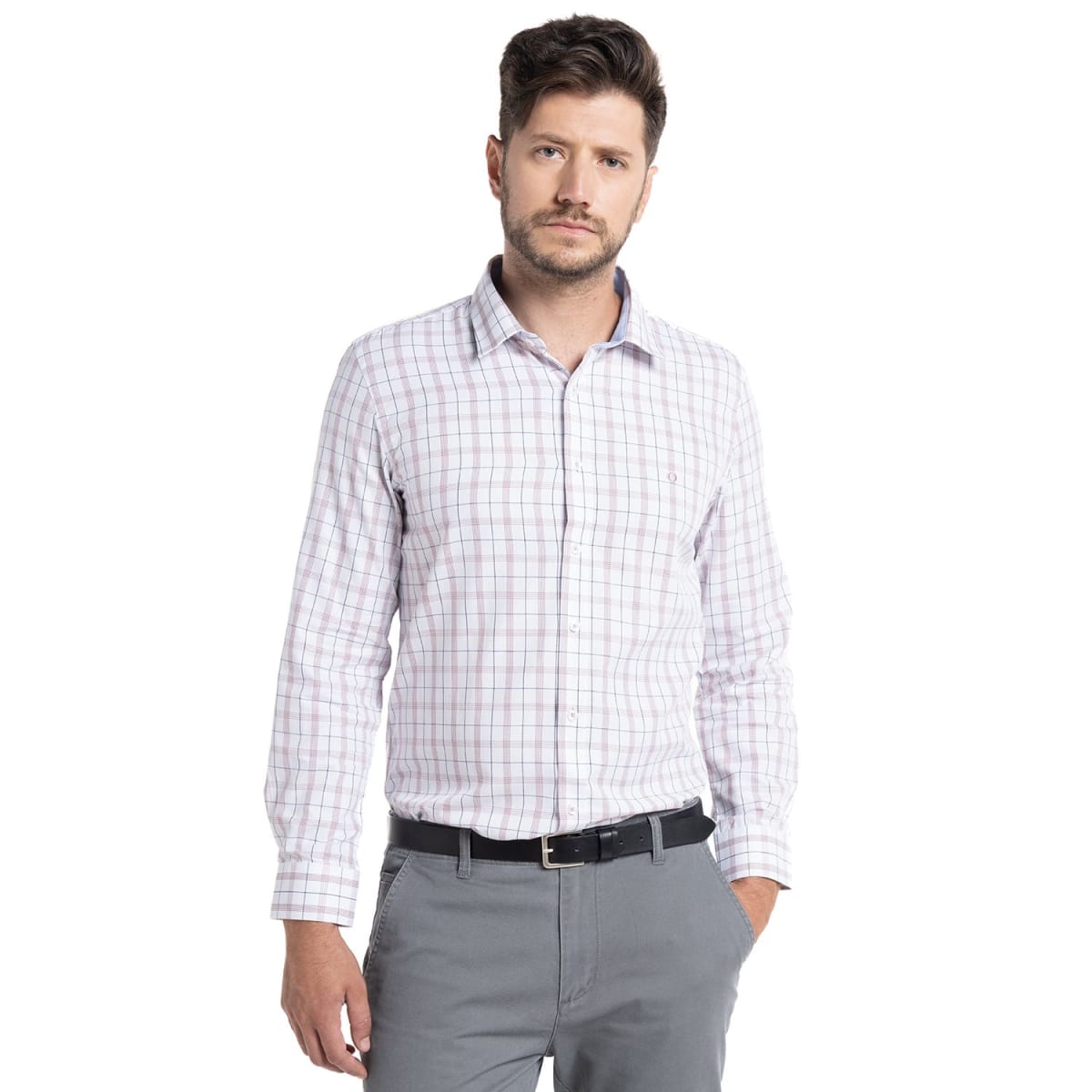 CAMISA A CUADROS PARA HOMBRE PALO ROSA I5053N5581