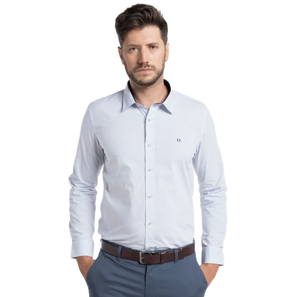 CAMISA TREVIRA ESTAMPADA PARA HOMBRE BLANCO I5352N5011