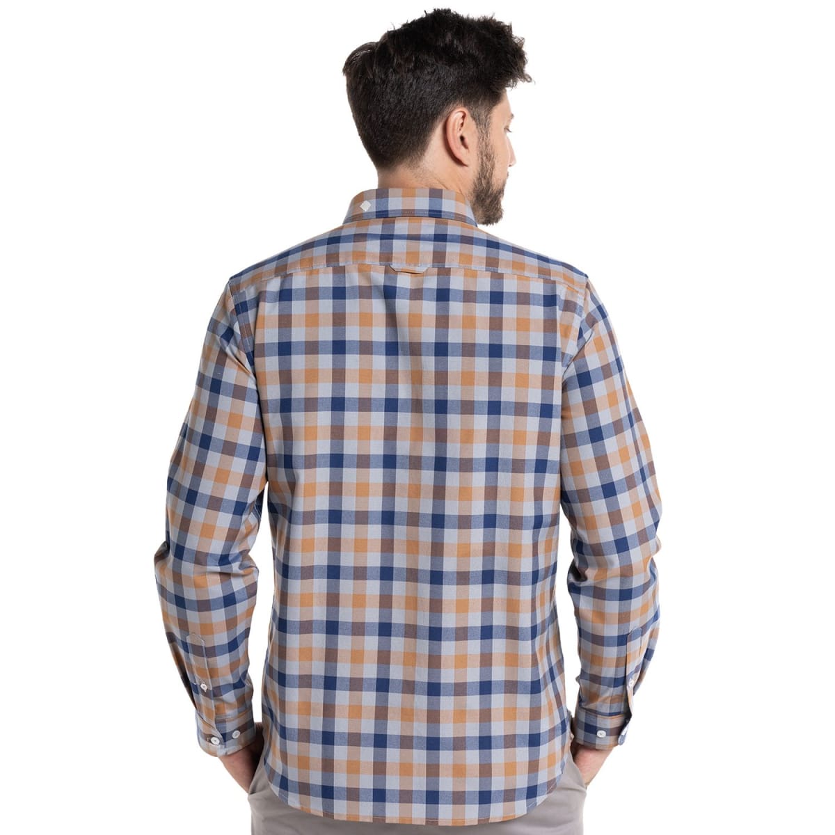 CAMISA OXFORD CUADROS PARA HOMBRE CAFÉ I5404N5382