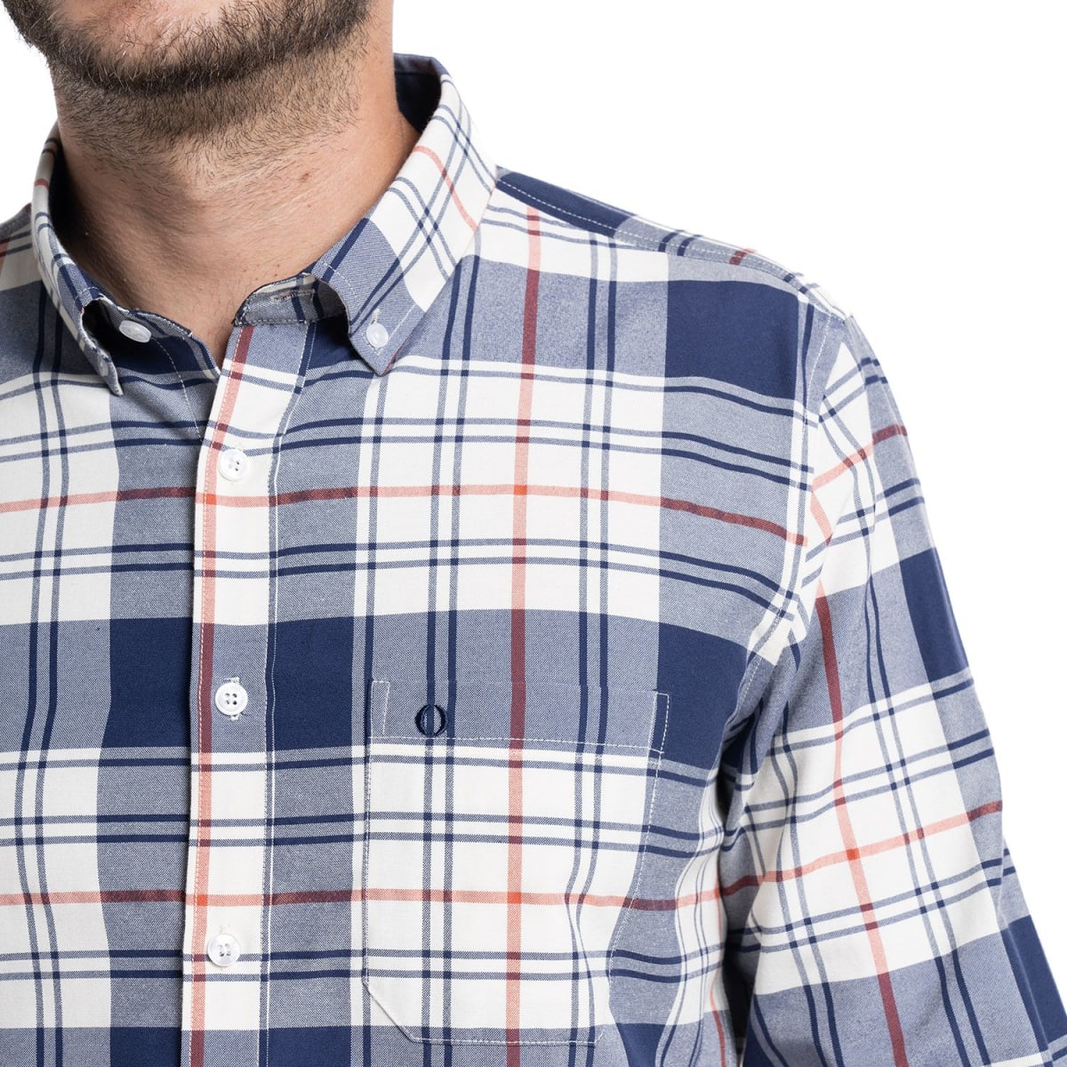 CAMISA OXFORD CUADROS PARA HOMBRE AZUL FRANCIA I5404N5753