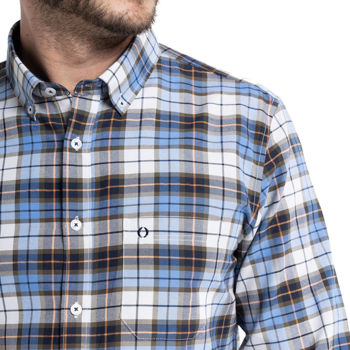 CAMISA OXFORD CUADROS PARA HOMBRE AZUL I5404N5773