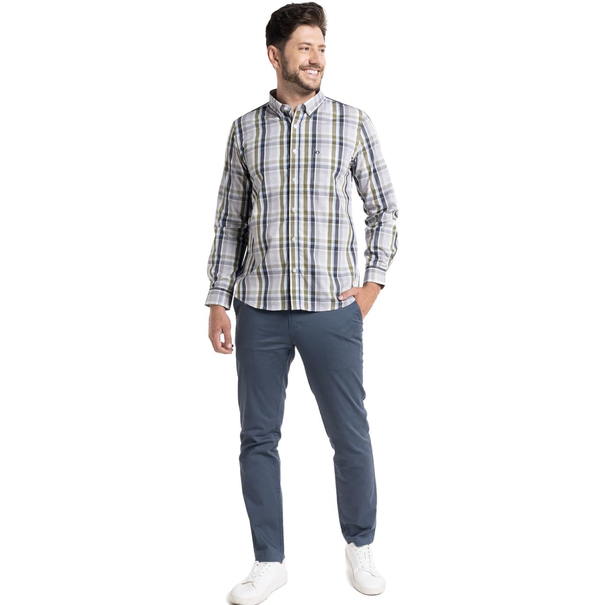 CAMISA A CUADROS PARA HOMBRE VERDE I5452N5124