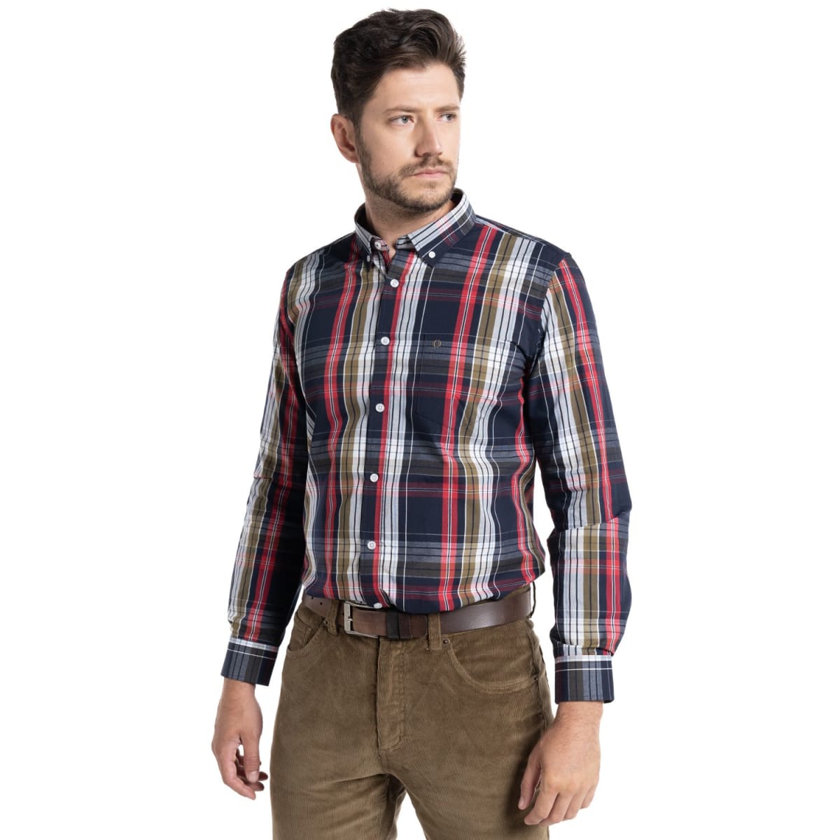 CAMISA A CUADROS PARA HOMBRE BURDEO I5452N5561