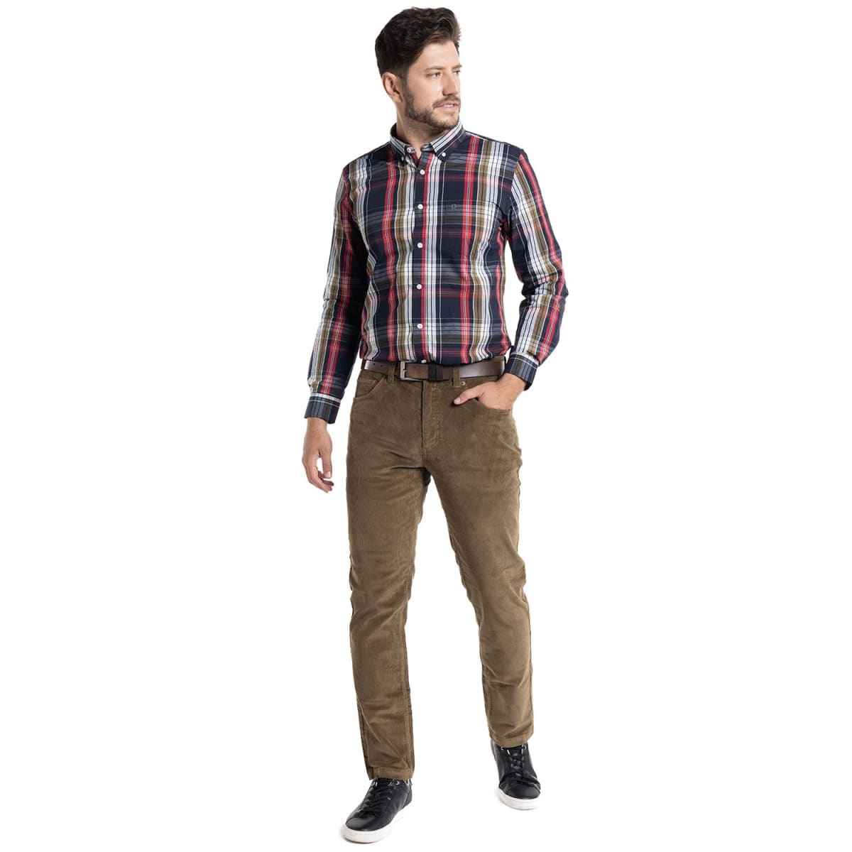 CAMISA A CUADROS PARA HOMBRE BURDEO I5452N5564